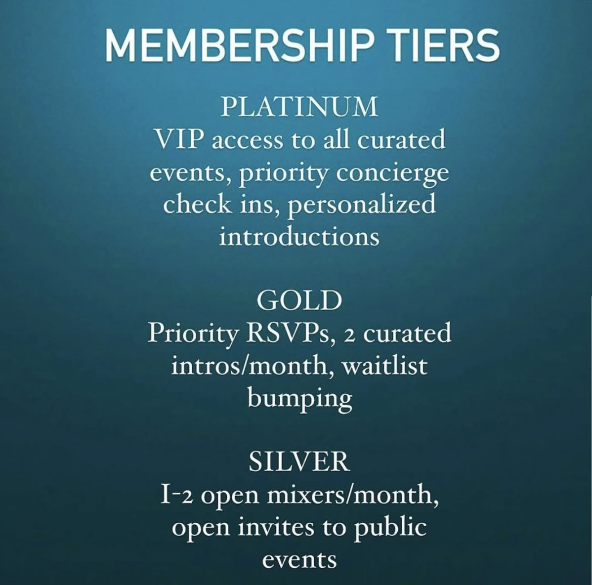 Membership tiers